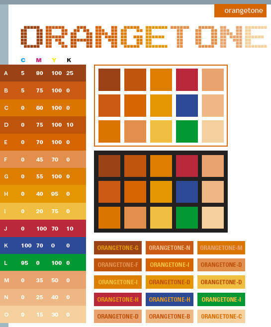 Orange tone color scheme