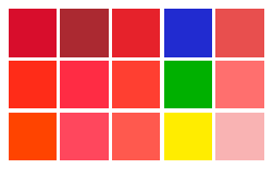 Red tone web palettes